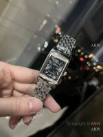 High Quality Replica JAEGER-LECOULTRE Rendez-Vous Collection Silver Leather Strap Different Designs Face Dial White Diamonds Bezel Watch 33mm